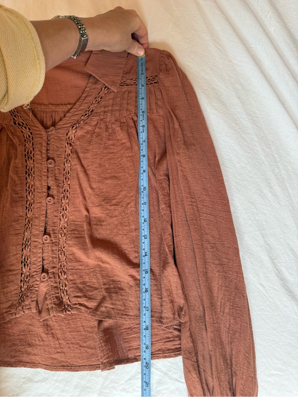 Boho Button-Front Peasant Top - Pink - Picture 6 of 6